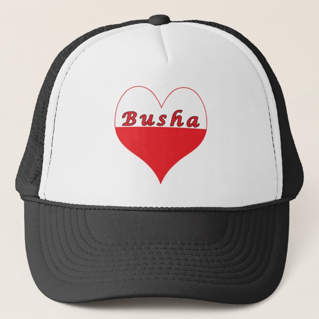 Busha Polish Heart Trucker Hat (Front)