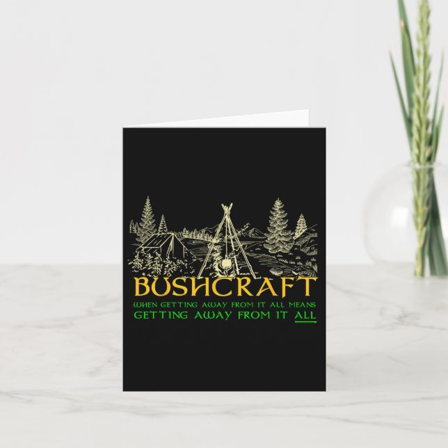 Bushcraft Hiking Camping  Card (Front)