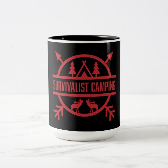 Bushcraft  Nature Survivalist Two-Tone Coffee Mug (Center)