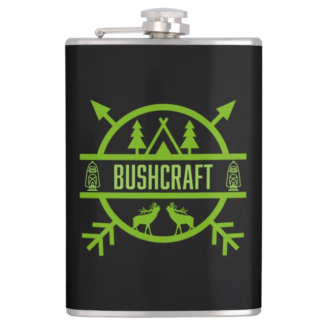 Bushcraft Nature Survivalists    Hip Flask (Front)