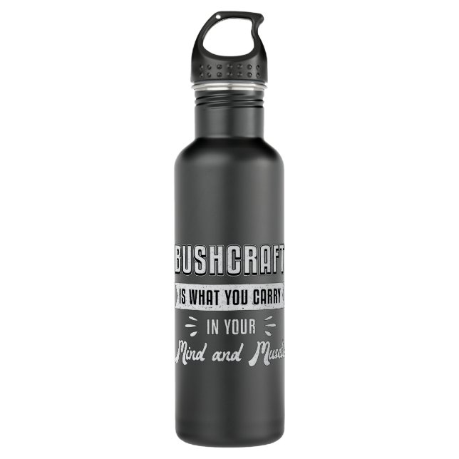 Bushcraft Survival Bushcrafter Survivor Funny Gift 710 Ml Water Bottle (Front)