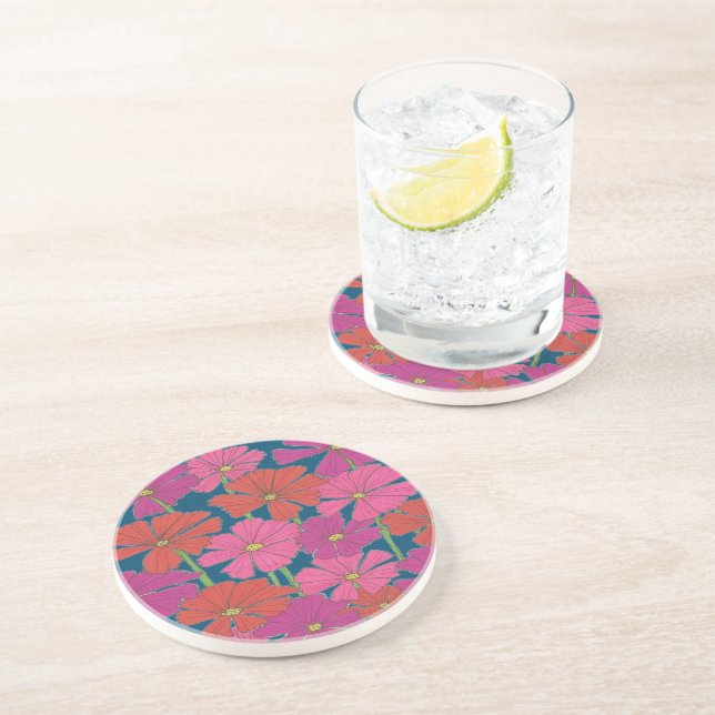 Bushel of Bright Cosmos  Coaster (Side)