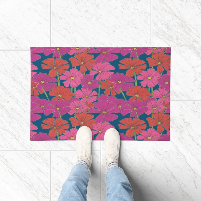 Bushel of Bright Cosmos Doormat (Indoor)