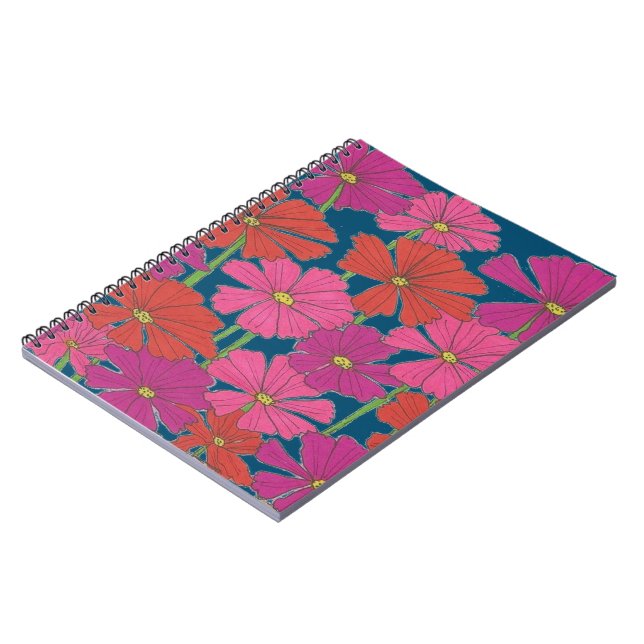 Bushel of Bright Cosmos Notebook (Left Side)