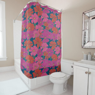 Bushel of Bright Cosmos Shower Curtain
