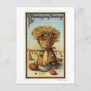 Bushel of Hay and Scythe Postcard