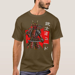 Bushido Code Warrior Samurai Japanese Bushido Kanj T-Shirt