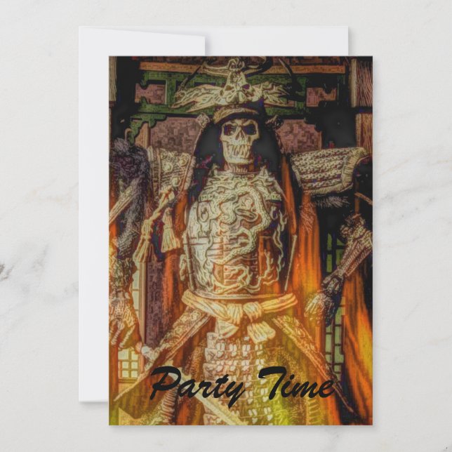 bushido Japanese samurai armour samurai skull Invitation (Front)