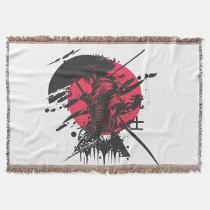 Bushido Spirit: Samurai Warrior Aesthetic Throw Blanket