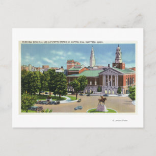 Bushnell Memorial, Lafayette Statue Postcard
