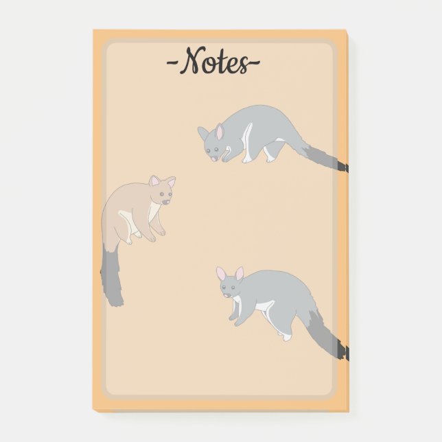 Bushy Tail Possums Post-it Notes (Front)