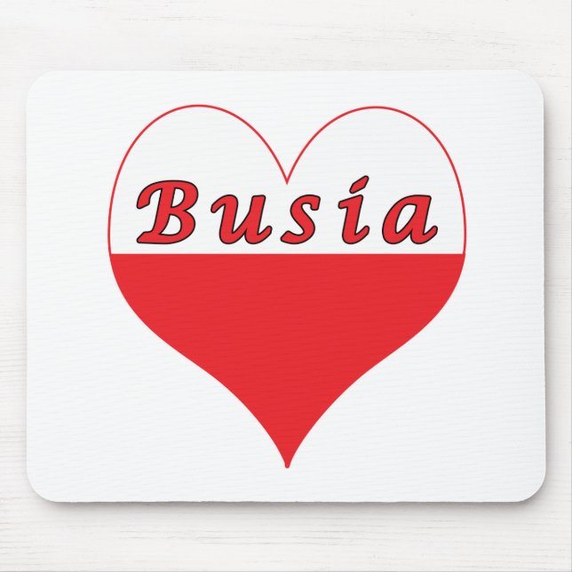 Busia Polish Heart Mouse Pad (Front)