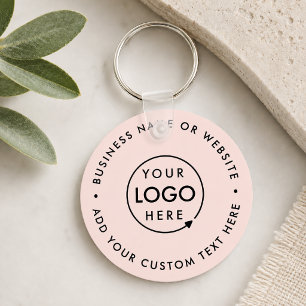 Busines Logo Blush Pink Feminine Professional Key Ring