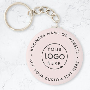 Busines Logo   Blush Pink Feminine Professional Key Ring