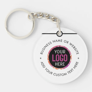 Busines Logo Minimal Simple White Professional Key Ring