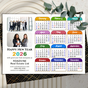 Business 2024 Calendar Modern Black Gold Colourful Holiday Card