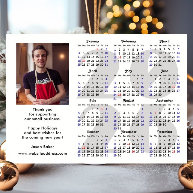 Business 2026 Calendar Minimalist Photo Magnetic (Creator Uploaded)