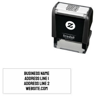 Business 4 Line Name Website Return Address Self-inking Stamp