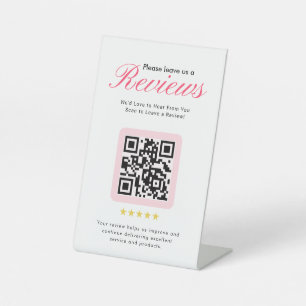 Business 5 Star Review QR Code Business Tabletop  Pedestal Sign
