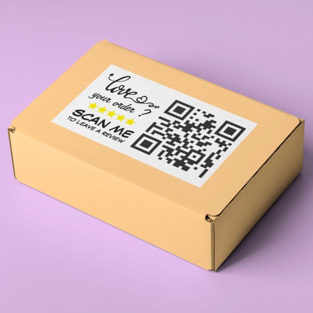 Business 5 Star Review Request With QR Code Rectangular Sticker (Creator Uploaded)