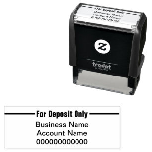 Business & Account Name For Deposit Only Self-inking Stamp
