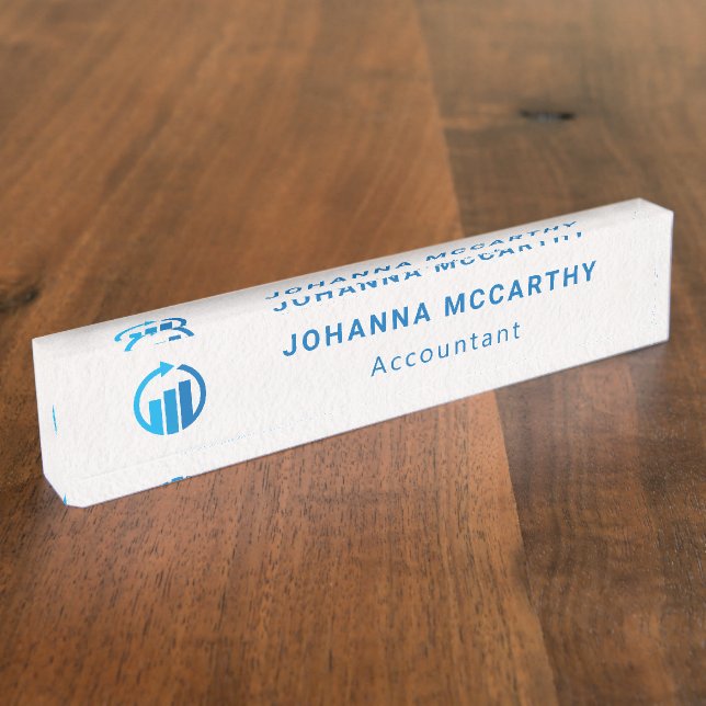 Business Accountan Logo | Modern  Desk Name Plate (Side)