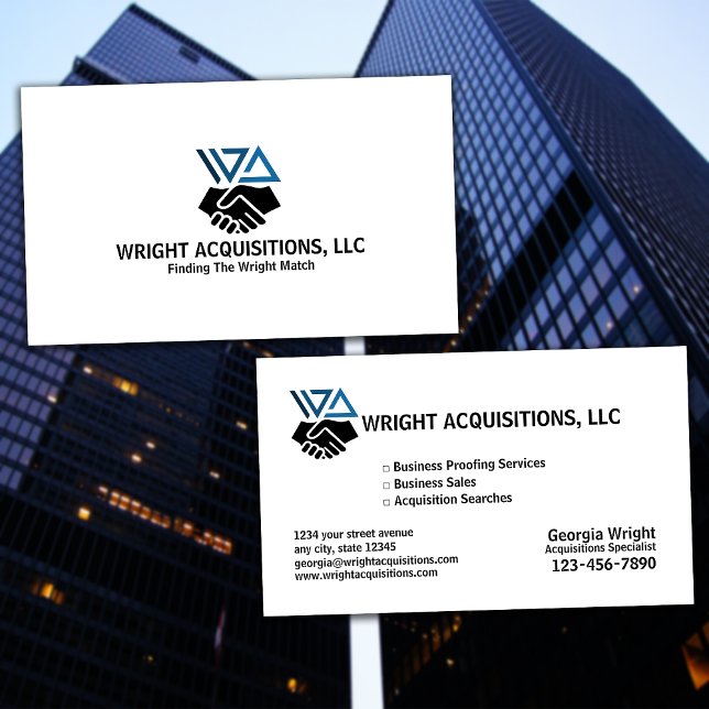 Business Acquisition Company Business Card (Creator Uploaded)