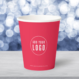 Business Add Logo Modern Minimalist Custom Color Paper Cups