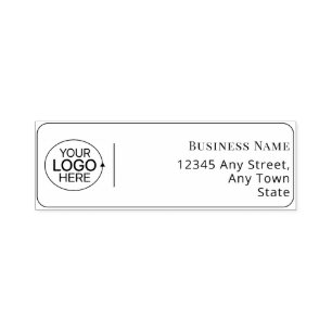 Business Add Your Logo Clean Modern Return Address Self-inking Stamp