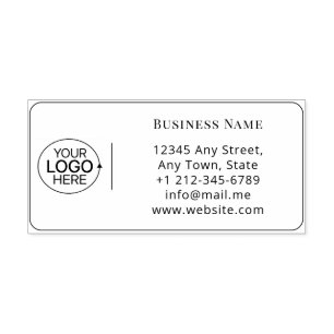 Business Add Your Logo Clean Modern Return Address Self-inking Stamp