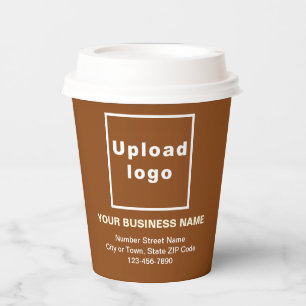 Business Address and Phone Number Brown Paper Cup