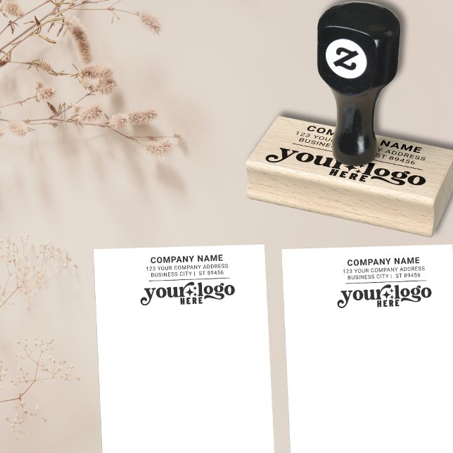 Business Address Company Logo Professional  Rubber Stamp (upload your business logo and company return address for a professional mailing stamp)