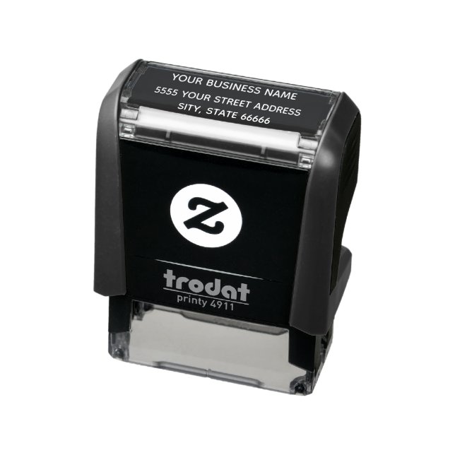 Business Address Company Simple Personalised Your Self-inking Stamp (Product)