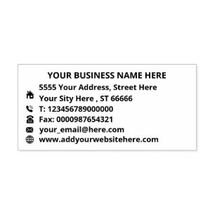 Business Address Full Contact Information Stamp