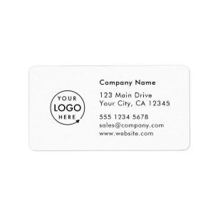 Business Address Label Logo Company Info Sticker