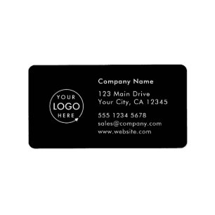 Business Address Label Logo Company Info Sticker