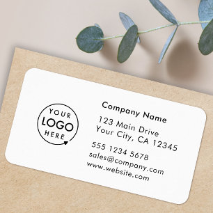 Business Address Label Logo Company Info Sticker