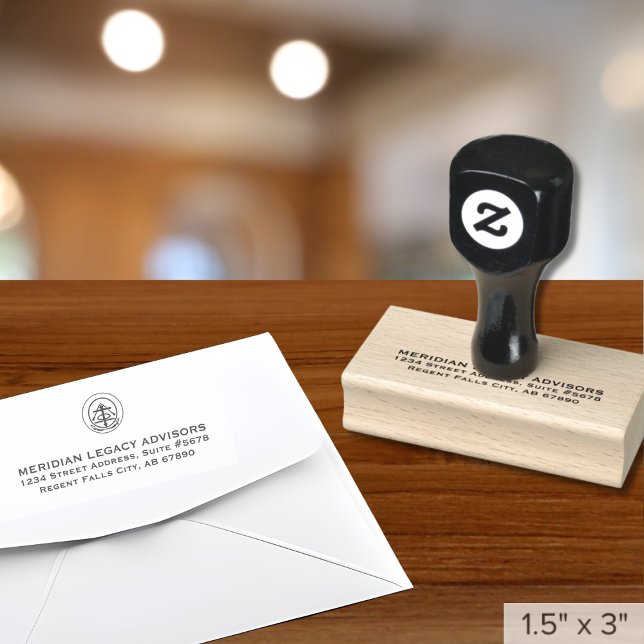 Business Address | Logo Professional Corporate Rubber Stamp (Creator Uploaded)
