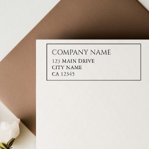 Business Address Professional Corporate Border Rubber Stamp
