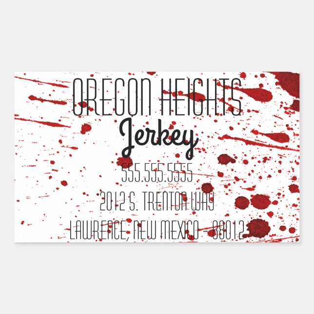 Business Address Stickers Blood Splatter Vampire G (Front)