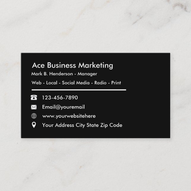 Business Advertising Services Business Card (Front)
