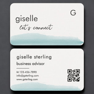 Business Advisor Watercolor QR Code Card