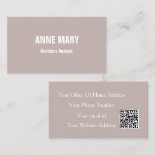 Business Analyst Beige Terracotta Elegant QR Code Card