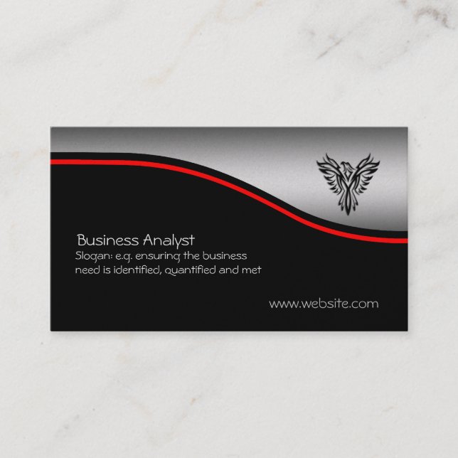 Business Analyst - Phoenix, red swoosh, gold-look Card (Front)