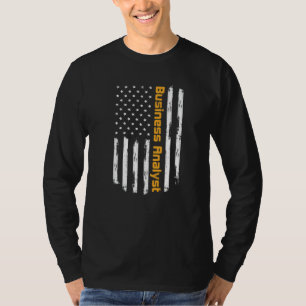 Business Analyst Proud Carrer Vintage American Fla T-Shirt