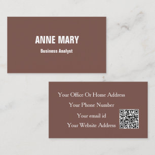 Business Analyst Terracotta Elegant Modern QR Code Card