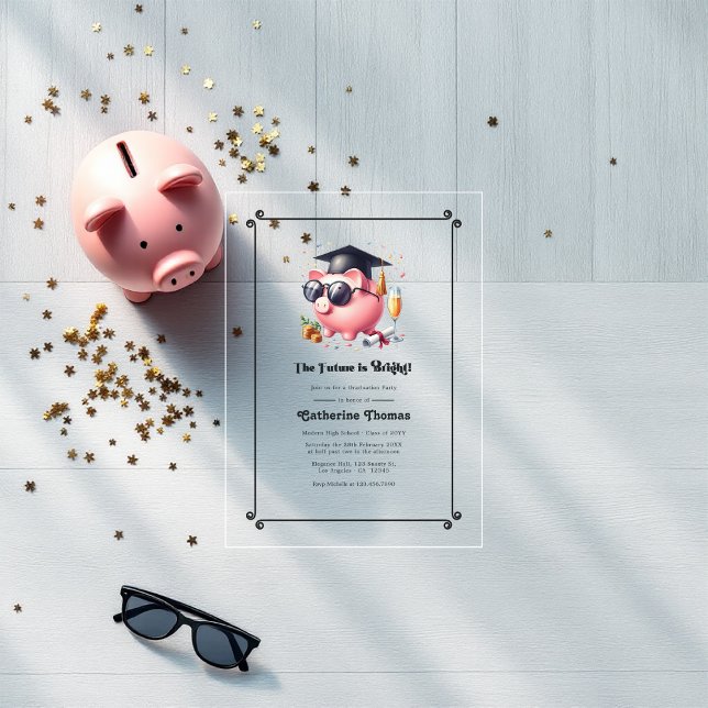 Business and Finance Majors Bright Future Graduate Acrylic Invitations (Business and Finance Majors Bright Future Graduate Acrylic Invitations)