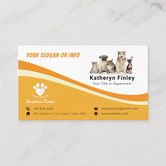 Business Animal pet | Simple  Business Card (Front)