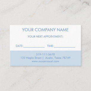 Business Appointment Reminder Card