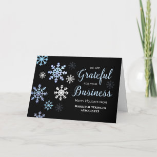 Business Appreciation Holiday Snowflakes on Black Card